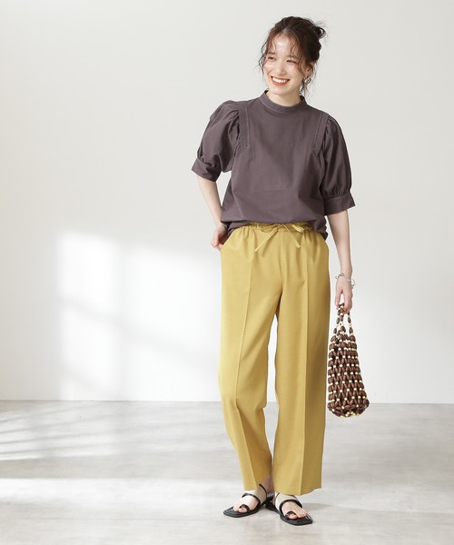 N.（N. Natural Beauty Basic）（エヌエヌナチュラルビューティーベーシック）の「◆タックショルダーパフスリーブブラウス（シャツ/ブラウス・レディース・チャコールグレー/ナチュラル/パープル・MEDIUM）」の12枚目の写真