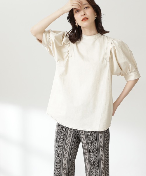 N.（N. Natural Beauty Basic）（エヌエヌナチュラルビューティーベーシック）の「◆タックショルダーパフスリーブブラウス（シャツ/ブラウス・レディース・チャコールグレー/ナチュラル/パープル・MEDIUM）」の15枚目の写真