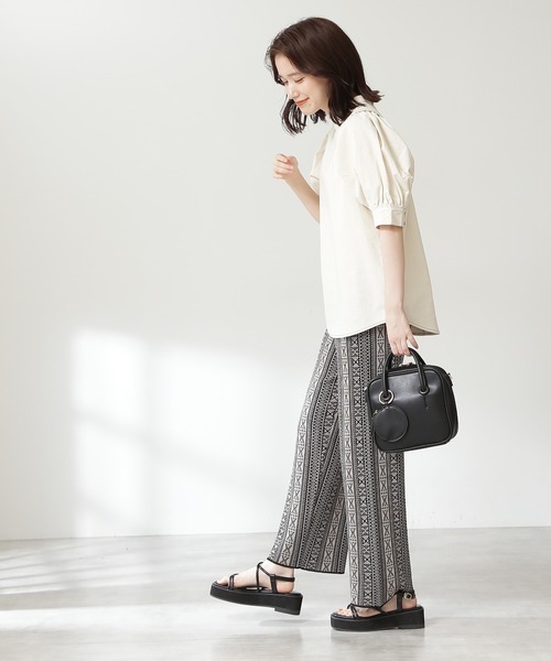 N.（N. Natural Beauty Basic）（エヌエヌナチュラルビューティーベーシック）の「◆タックショルダーパフスリーブブラウス（シャツ/ブラウス・レディース・チャコールグレー/ナチュラル/パープル・MEDIUM）」の14枚目の写真