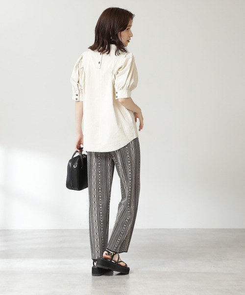 N.（N. Natural Beauty Basic）（エヌエヌナチュラルビューティーベーシック）の「◆タックショルダーパフスリーブブラウス（シャツ/ブラウス・レディース・チャコールグレー/ナチュラル/パープル・MEDIUM）」の16枚目の写真