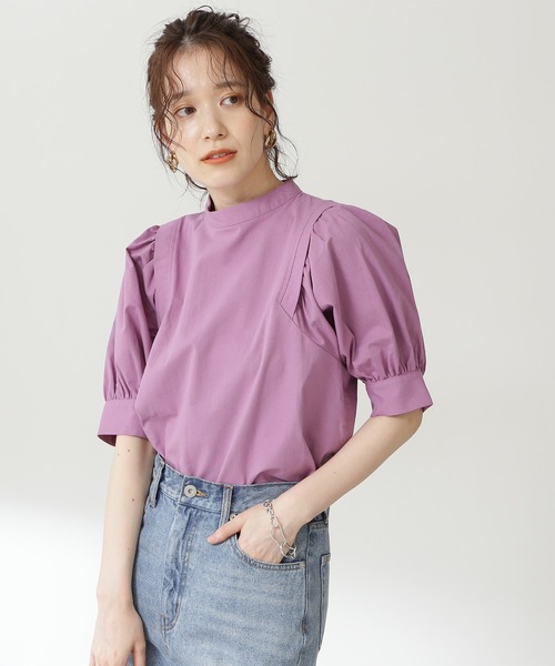 N.（N. Natural Beauty Basic）（エヌエヌナチュラルビューティーベーシック）の「◆タックショルダーパフスリーブブラウス（シャツ/ブラウス・レディース・チャコールグレー/ナチュラル/パープル・MEDIUM）」の6枚目の写真