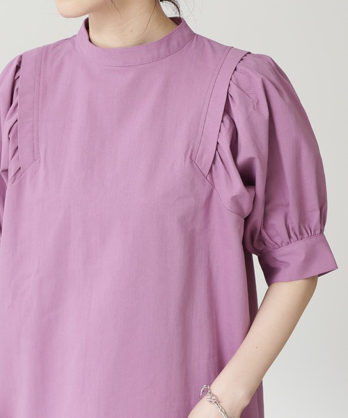 N.（N. Natural Beauty Basic）（エヌエヌナチュラルビューティーベーシック）の「◆タックショルダーパフスリーブブラウス（シャツ/ブラウス・レディース・チャコールグレー/ナチュラル/パープル・MEDIUM）」の9枚目の写真