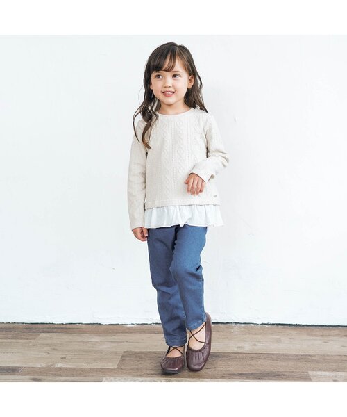 apres les cours（アプレレクール）の「ストレッチデニム/7days Style pants 10分丈（その他パンツ・キッズ・ネイビー/ブルー・100/110/90/120/80/130/140）」の5枚目の写真