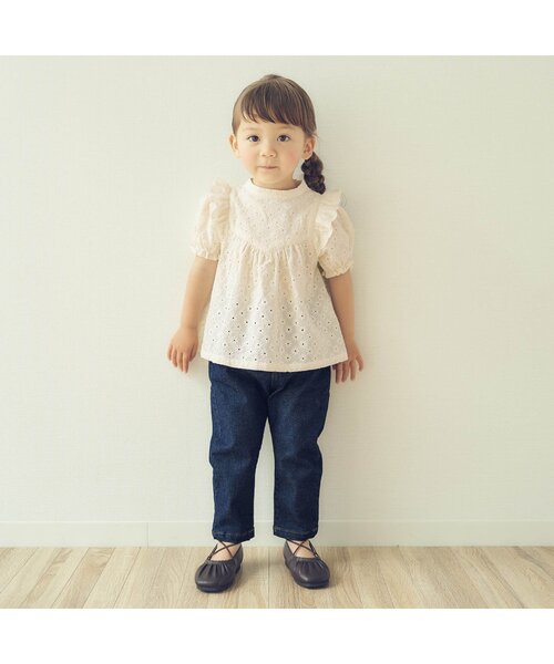 apres les cours（アプレレクール）の「ストレッチデニム/7days Style pants 10分丈（その他パンツ・キッズ・ネイビー/ブルー・100/110/90/120/80/130/140）」の3枚目の写真