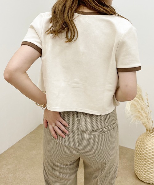 apres jour clair（アプレジュールクレア）の「【apres jour clair】バイカラードットボタントップス【ZOZOTOWN限定アイテム】（Tシャツ/カットソー・レディース・アイボリー/ベージュ/ブラウン系その他・X-LARGE/フリー）」の7枚目の写真