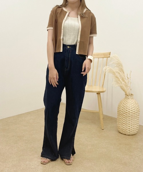 apres jour clair（アプレジュールクレア）の「【apres jour clair】バイカラードットボタントップス【ZOZOTOWN限定アイテム】（Tシャツ/カットソー・レディース・アイボリー/ベージュ/ブラウン系その他・X-LARGE/フリー）」の12枚目の写真