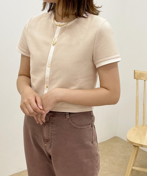 apres jour clair（アプレジュールクレア）の「【apres jour clair】バイカラードットボタントップス【ZOZOTOWN限定アイテム】（Tシャツ/カットソー・レディース・アイボリー/ベージュ/ブラウン系その他・X-LARGE/フリー）」の14枚目の写真