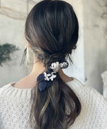 m.soeur（エムスール）の「お花のバイカラークリップ＊（バレッタ/ヘアクリップ）」