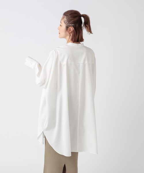 RIVE DROITE（リヴドロワ）の「纏うだけで今っぽいシルエットが完成　ビブカラーオーバーワイドシャツ（シャツ/ブラウス・レディース・オフホワイト/モカ/ピンク・FREE）」の12枚目の写真