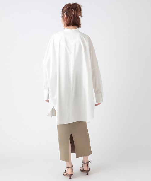 RIVE DROITE（リヴドロワ）の「纏うだけで今っぽいシルエットが完成　ビブカラーオーバーワイドシャツ（シャツ/ブラウス・レディース・オフホワイト/モカ/ピンク・FREE）」の16枚目の写真