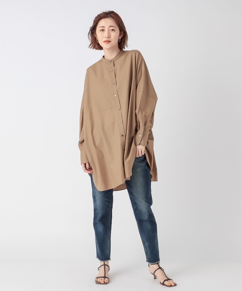 RIVE DROITE（リヴドロワ）の「纏うだけで今っぽいシルエットが完成　ビブカラーオーバーワイドシャツ（シャツ/ブラウス・レディース・オフホワイト/モカ/ピンク・FREE）」の21枚目の写真