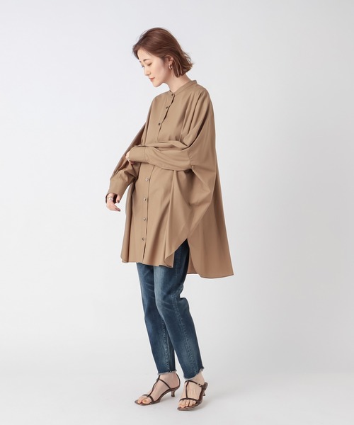 RIVE DROITE（リヴドロワ）の「纏うだけで今っぽいシルエットが完成　ビブカラーオーバーワイドシャツ（シャツ/ブラウス・レディース・オフホワイト/モカ/ピンク・FREE）」の17枚目の写真