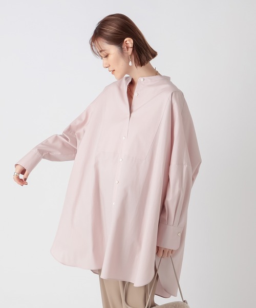 RIVE DROITE（リヴドロワ）の「纏うだけで今っぽいシルエットが完成　ビブカラーオーバーワイドシャツ（シャツ/ブラウス・レディース・オフホワイト/モカ/ピンク・FREE）」の18枚目の写真