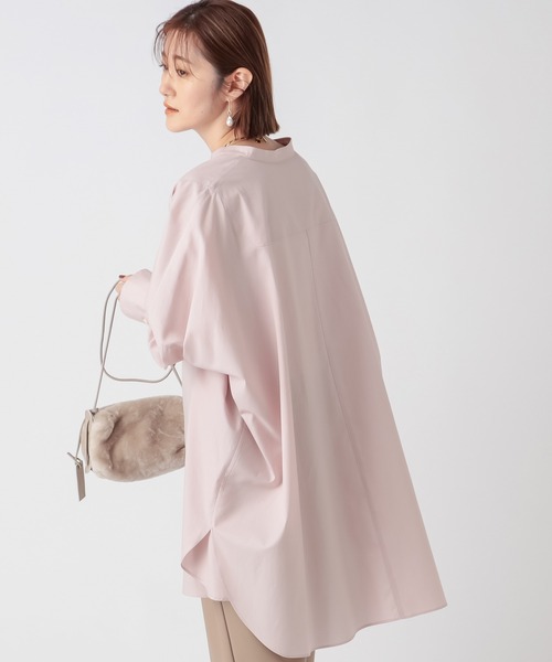 RIVE DROITE（リヴドロワ）の「纏うだけで今っぽいシルエットが完成　ビブカラーオーバーワイドシャツ（シャツ/ブラウス・レディース・オフホワイト/モカ/ピンク・FREE）」の10枚目の写真