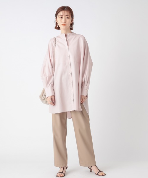 RIVE DROITE（リヴドロワ）の「纏うだけで今っぽいシルエットが完成　ビブカラーオーバーワイドシャツ（シャツ/ブラウス・レディース・オフホワイト/モカ/ピンク・FREE）」の14枚目の写真