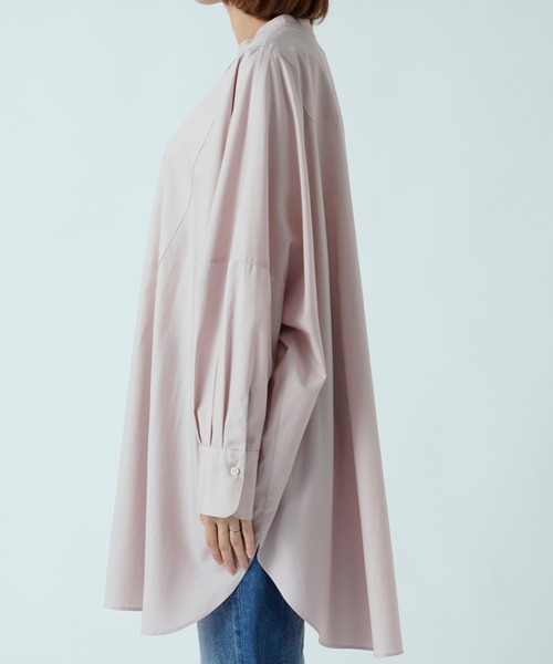 RIVE DROITE（リヴドロワ）の「纏うだけで今っぽいシルエットが完成　ビブカラーオーバーワイドシャツ（シャツ/ブラウス・レディース・オフホワイト/モカ/ピンク・FREE）」の7枚目の写真