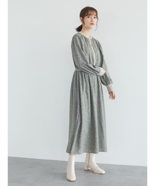 ELENCARE DUE(エレンカーレデュエ)の「・ELENCARE DUE ドビーフラワーワンピース*(ワンピース・レディース・アイボリー/ブラウン/ブラック/カーキ・FREE)」の6枚目の写真