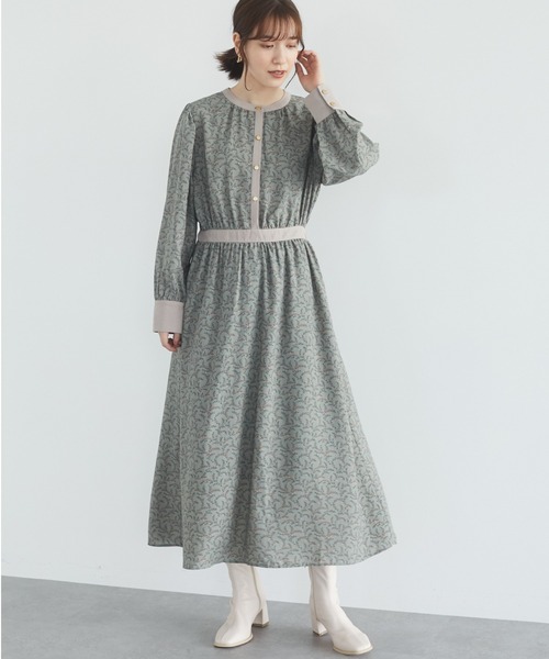 ELENCARE DUE(エレンカーレデュエ)の「・ELENCARE DUE ドビーフラワーワンピース*(ワンピース・レディース・アイボリー/ブラウン/ブラック/カーキ・FREE)」の5枚目の写真