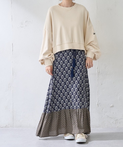 DISCOAT（ディスコート）の「VTG花柄パッチワークフレアスカート（スカート・レディース・ネイビー/キャメル・FREE）」の10枚目の写真