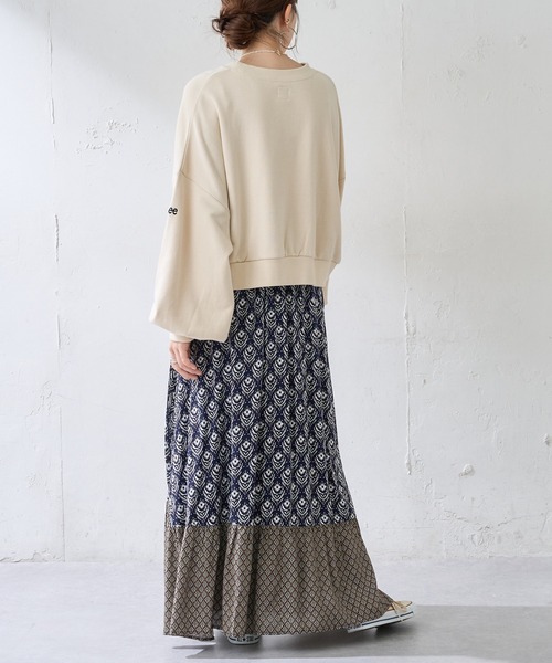 DISCOAT（ディスコート）の「VTG花柄パッチワークフレアスカート（スカート・レディース・ネイビー/キャメル・FREE）」の17枚目の写真