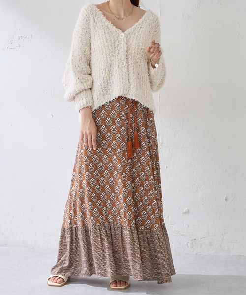 DISCOAT（ディスコート）の「VTG花柄パッチワークフレアスカート（スカート・レディース・ネイビー/キャメル・FREE）」の16枚目の写真