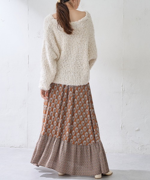 DISCOAT（ディスコート）の「VTG花柄パッチワークフレアスカート（スカート・レディース・ネイビー/キャメル・FREE）」の9枚目の写真