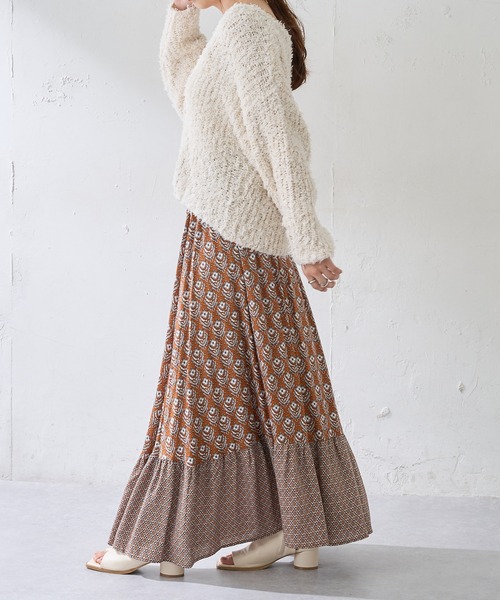 DISCOAT（ディスコート）の「VTG花柄パッチワークフレアスカート（スカート・レディース・ネイビー/キャメル・FREE）」の14枚目の写真