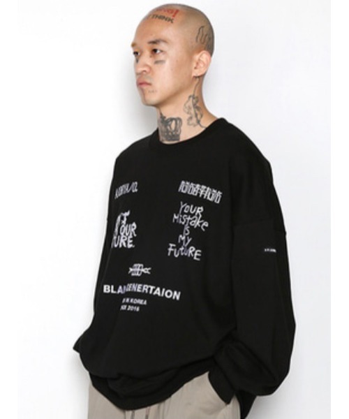 AJOBYAJO(アジョバイアジョ)の「【AJOBYAJO/アジョバイアジョ】Embroidered Logos Sweatshirt/エンボス ロゴスウェット MTM スローガンスウェット(スウェット・メンズ・ブラック/ホワイト・L/XL)」の15枚目の写真