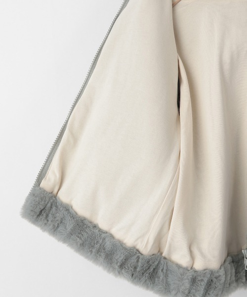 LOWRYS FARM（ローリーズファーム）の「Ｆファーフードブルゾン　956831（ブルゾン・キッズ・ベージュ/グレー・110cm/120cm/130cm）」の6枚目の写真