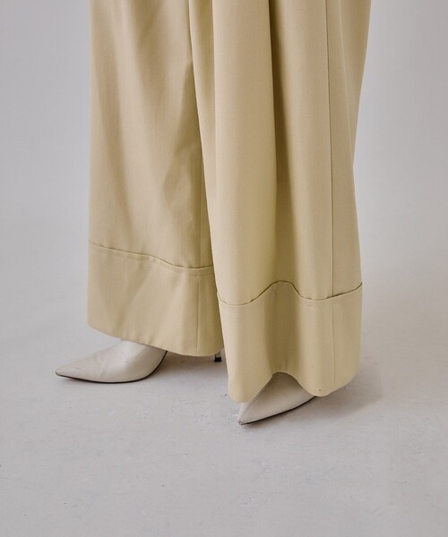 city(シティ)の「【CITY】ハイツイストウールワイドパンツ(その他パンツ・レディース・グリーン/アイボリー・1/2)」の5枚目の写真