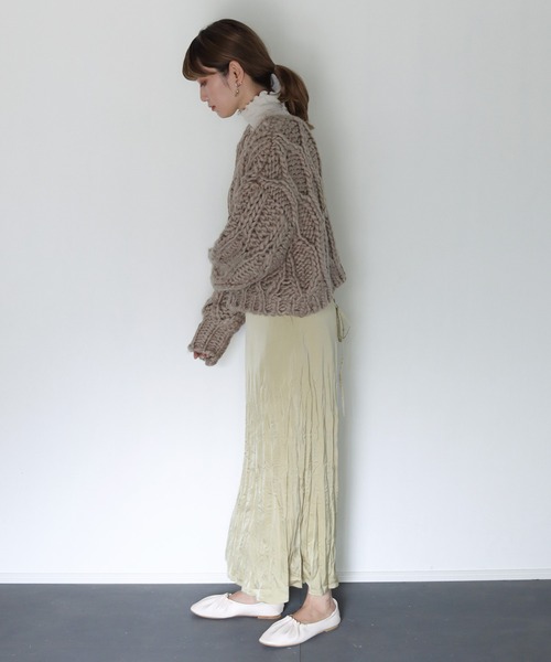 CLEIO（クレイオ）の「【CLEIO】ハンドメイド2WAYウェーブニット（ニット/セーター・レディース・アイボリー/ブラウン/ベージュ・FREE）」の11枚目の写真