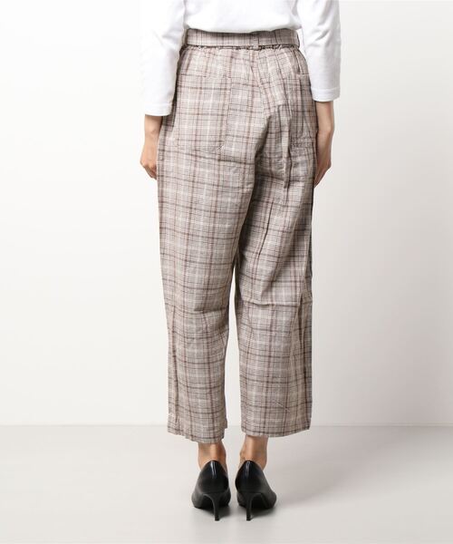 Samansa Mos2（サマンサ モスモス）の「綿麻ウエストリボンチェック柄パンツ（その他パンツ・レディース・ブラック/ネイビー/ブラウン/ボルドー・ﾌﾘ-）」の6枚目の写真