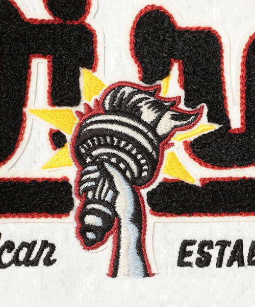 AVIREX（アヴィレックス）の「長袖 ヴァーシティ Tシャツ ロゴ&トーチ / LONG SLEEVE VARSITY T-SHIRT LOGO&TORCH / アヴィレックス / AVIREX（Tシャツ/カットソー・メンズ・ホワイト/レッド/ブラック・LARGE/MEDIUM/X-LARGE/XX-LARGE）」の10枚目の写真