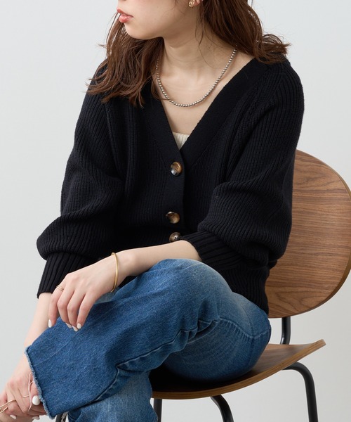 natural couture(ナチュラルクチュール)の「もちもち触感のプチプラアイレットカーディガン(カーディガン/ボレロ・レディース・ブラック/ベージュ/オフホワイト/ピンク/グリーン/ラベンダー/グレー/ミント・FREE)」の1枚目の写真