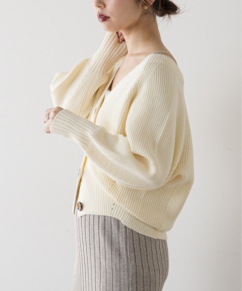 natural couture(ナチュラルクチュール)の「もちもち触感のプチプラアイレットカーディガン(カーディガン/ボレロ・レディース・ブラック/ベージュ/オフホワイト/ピンク/グリーン/ラベンダー/グレー/ミント・FREE)」の14枚目の写真