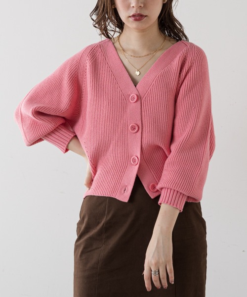 natural couture(ナチュラルクチュール)の「もちもち触感のプチプラアイレットカーディガン(カーディガン/ボレロ・レディース・ブラック/ベージュ/オフホワイト/ピンク/グリーン/ラベンダー/グレー/ミント・FREE)」の12枚目の写真