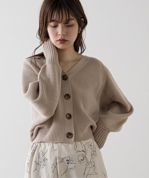 natural couture(ナチュラルクチュール)の「もちもち触感のプチプラアイレットカーディガン(カーディガン/ボレロ・レディース・ブラック/ベージュ/オフホワイト/ピンク/グリーン/ラベンダー/グレー/ミント・FREE)」の9枚目の写真