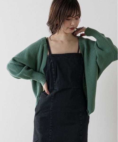 natural couture(ナチュラルクチュール)の「もちもち触感のプチプラアイレットカーディガン(カーディガン/ボレロ・レディース・ブラック/ベージュ/オフホワイト/ピンク/グリーン/ラベンダー/グレー/ミント・FREE)」の10枚目の写真