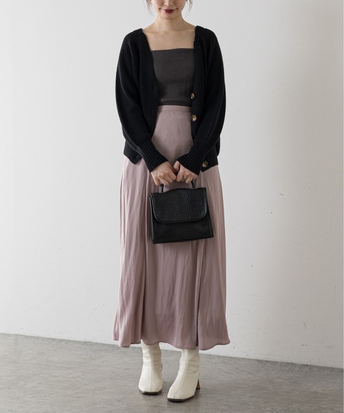 natural couture(ナチュラルクチュール)の「もちもち触感のプチプラアイレットカーディガン(カーディガン/ボレロ・レディース・ブラック/ベージュ/オフホワイト/ピンク/グリーン/ラベンダー/グレー/ミント・FREE)」の22枚目の写真