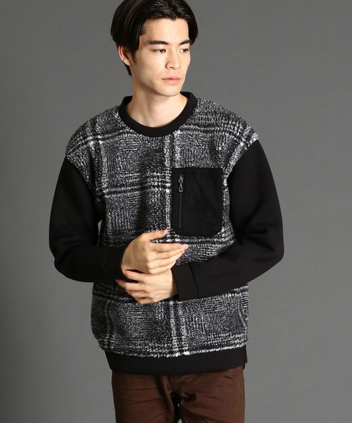 HIDEAWAYS NICOLE(ハイダウェイニコル)の「コンビネーションプルオーバー(Tシャツ/カットソー・メンズ・ブラック/アイボリー/ベージュ/チェック・X-LARGE/MEDIUM/LARGE)」の4枚目の写真