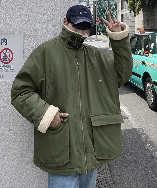 WESTBOY(ウエストボーイ)の「【WB ORIGINALS】Military Boa Long Jacket WO21W3HOT02(その他アウター・メンズ・グリーン/ブラック・L/M/XL)」の1枚目の写真
