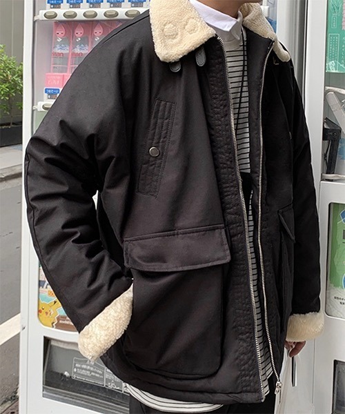 WESTBOY(ウエストボーイ)の「【WB ORIGINALS】Military Boa Long Jacket WO21W3HOT02(その他アウター・メンズ・グリーン/ブラック・L/M/XL)」の2枚目の写真