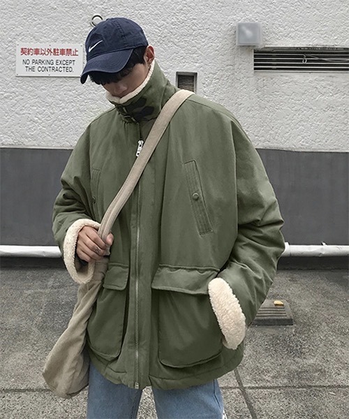 WESTBOY(ウエストボーイ)の「【WB ORIGINALS】Military Boa Long Jacket WO21W3HOT02(その他アウター・メンズ・グリーン/ブラック・L/M/XL)」の4枚目の写真