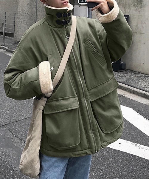 WESTBOY(ウエストボーイ)の「【WB ORIGINALS】Military Boa Long Jacket WO21W3HOT02(その他アウター・メンズ・グリーン/ブラック・L/M/XL)」の5枚目の写真