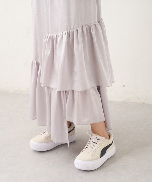 Lui's（ルイス）の「クラッシュサテンランダムティアードスカート（スカート・レディース・シルバー/ブラック/オリーブ・FREE）」の13枚目の写真