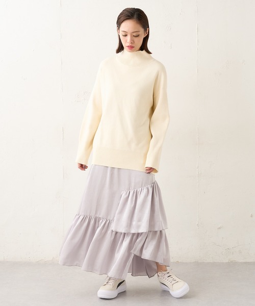 Lui's（ルイス）の「クラッシュサテンランダムティアードスカート（スカート・レディース・シルバー/ブラック/オリーブ・FREE）」の6枚目の写真