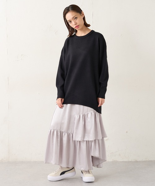 Lui's（ルイス）の「クラッシュサテンランダムティアードスカート（スカート・レディース・シルバー/ブラック/オリーブ・FREE）」の12枚目の写真