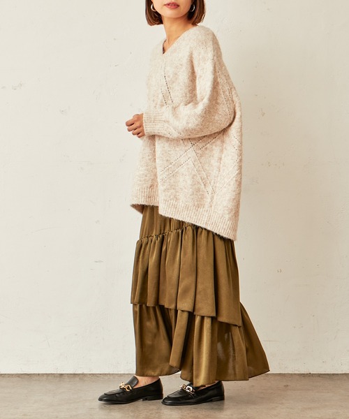 Lui's（ルイス）の「クラッシュサテンランダムティアードスカート（スカート・レディース・シルバー/ブラック/オリーブ・FREE）」の15枚目の写真