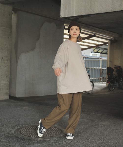 Goodwear（グッドウェア）の「Good wear グッドウェア 2W7-0502 袖リブ ポケット付き L/S SUPER BIG TEE（Tシャツ/カットソー・メンズ・ブラック/杢グレー/カーキブラウン/ベージュ/グレイッシュベージュ/ライトカーキ/ブルー系その他/ホワイト/ネイビー/チャコールグレー/イエロー系その他/ミント/オレンジ系その他/ライトピンク/グレー系その他/ブラウン・L/S/M/XL）」の17枚目の写真