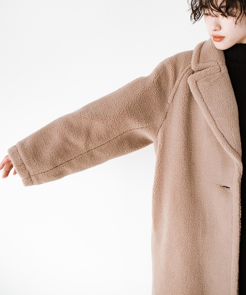 haco!（ハコ）の「眠くてたまらない日も毛布に包まれた気分で出かけられる！大人っぽかわいいロングボアチェスターコート（チェスターコート・レディース・ベージュ・SMALL/MEDIUM/LARGE/X-LARGE）」の18枚目の写真
